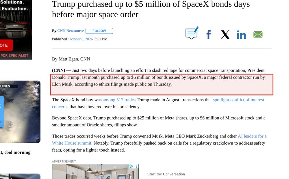 Screenshot of the source on abc17news.com, with the key passage boxed in red
