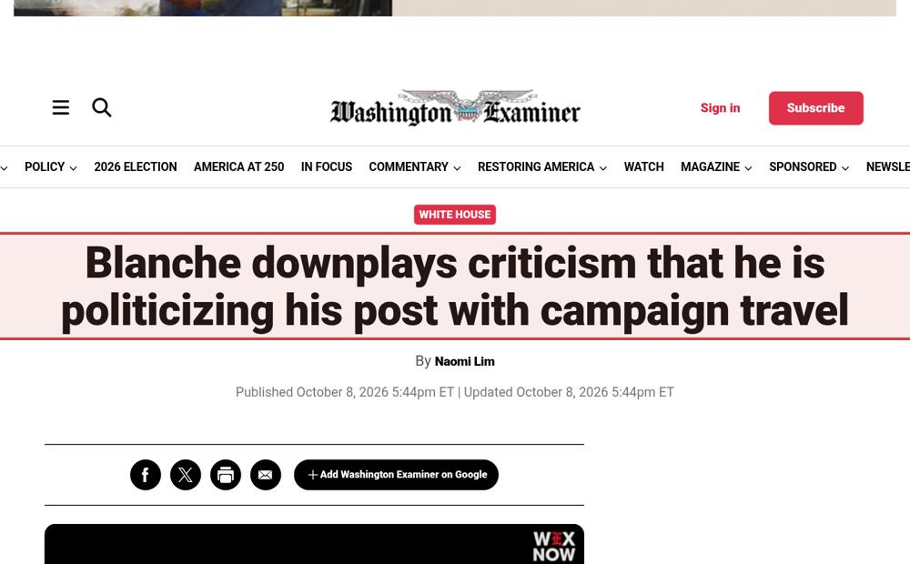 Screenshot of the source on washingtonexaminer.com, with the key passage boxed in red