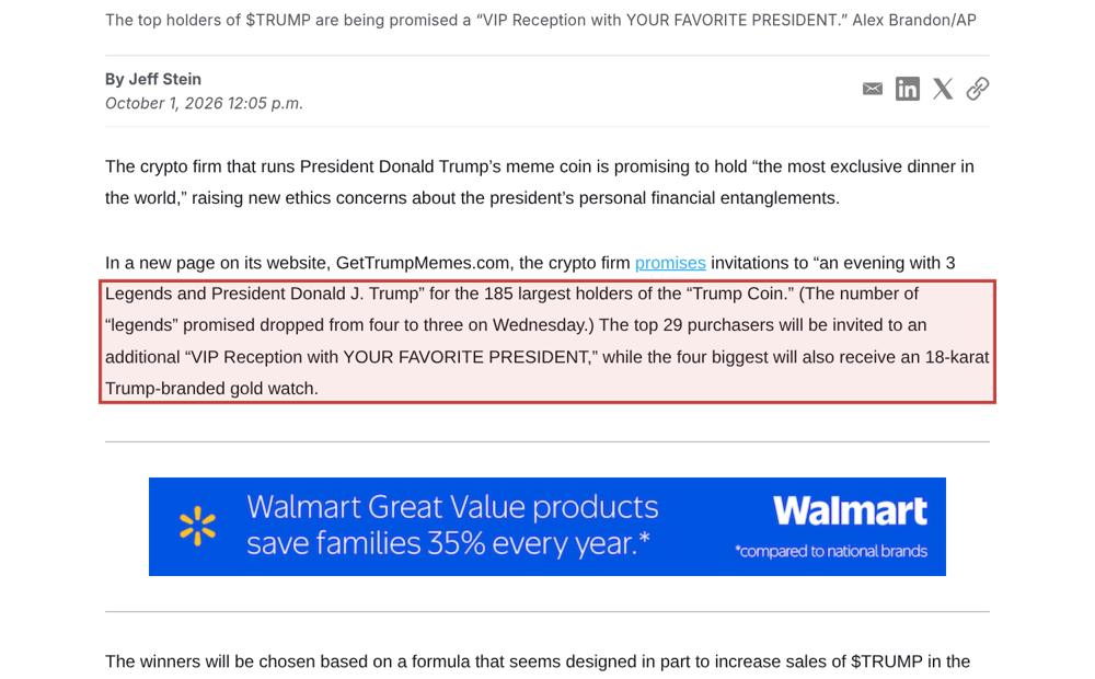 Screenshot of the source on washingtonsun.com, with the key passage boxed in red