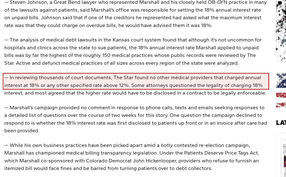 Screenshot of the source on hastingstribune.com, with the key passage boxed in red