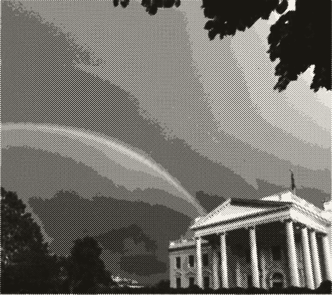 Halftone photograph of the White House North Portico